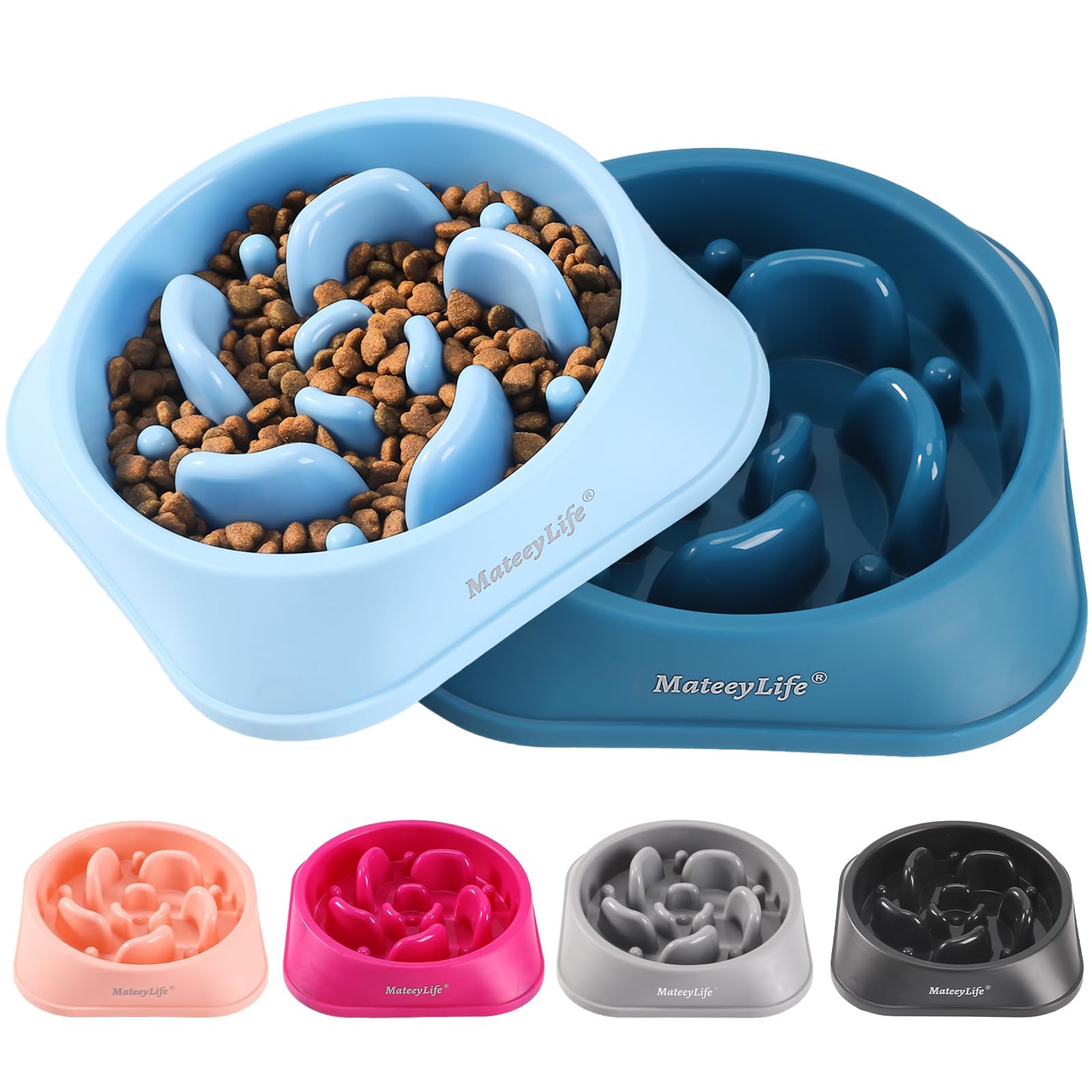 MateeyLife Slow Feeder Dog Bowls 2PCS